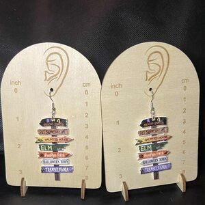 Colorful Halloween Signpost Earrings